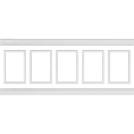 Ekena Millwork 94 1/2"L (Adjustable 40"H to 44"H) Ashford Square Panel Traditional Wainscot Paneling Kit WPKUSQ081P040